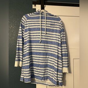 Vineyard Vines Blue and Cream Striped Hoodie